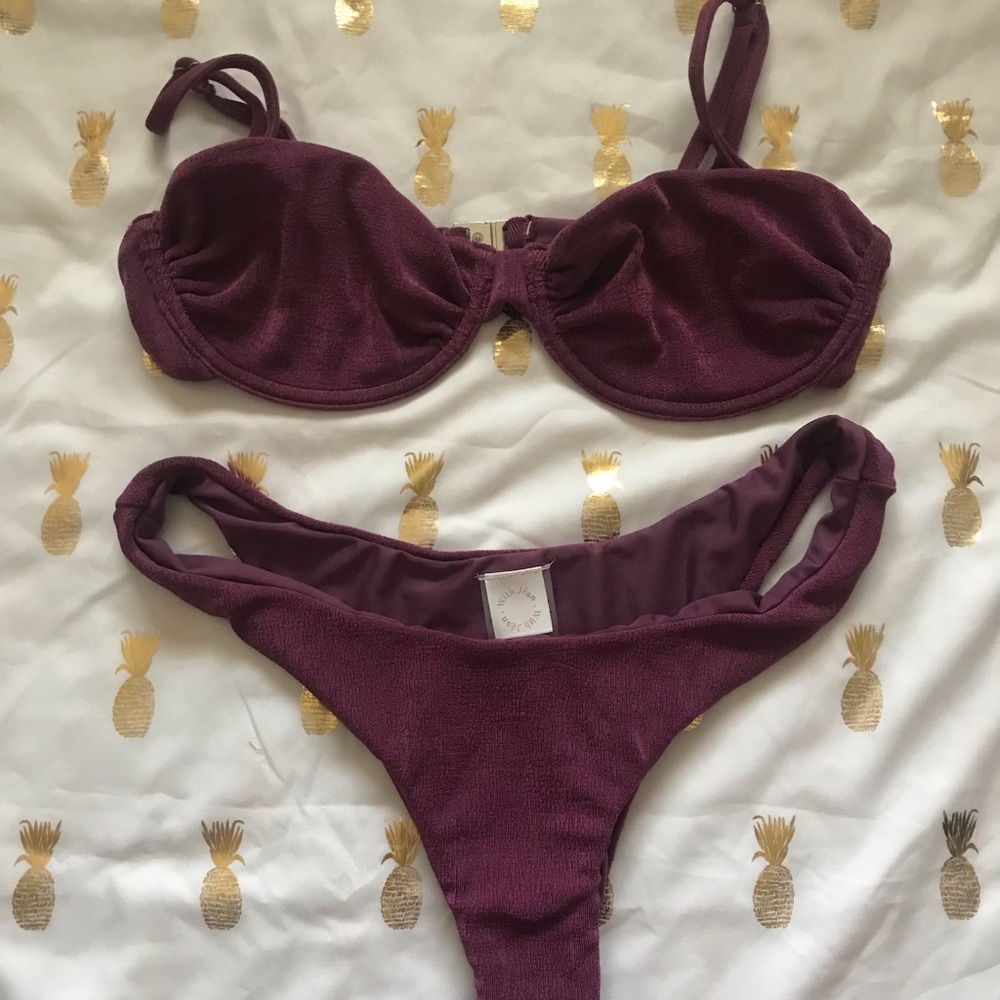 With Jean buttercup bikini
